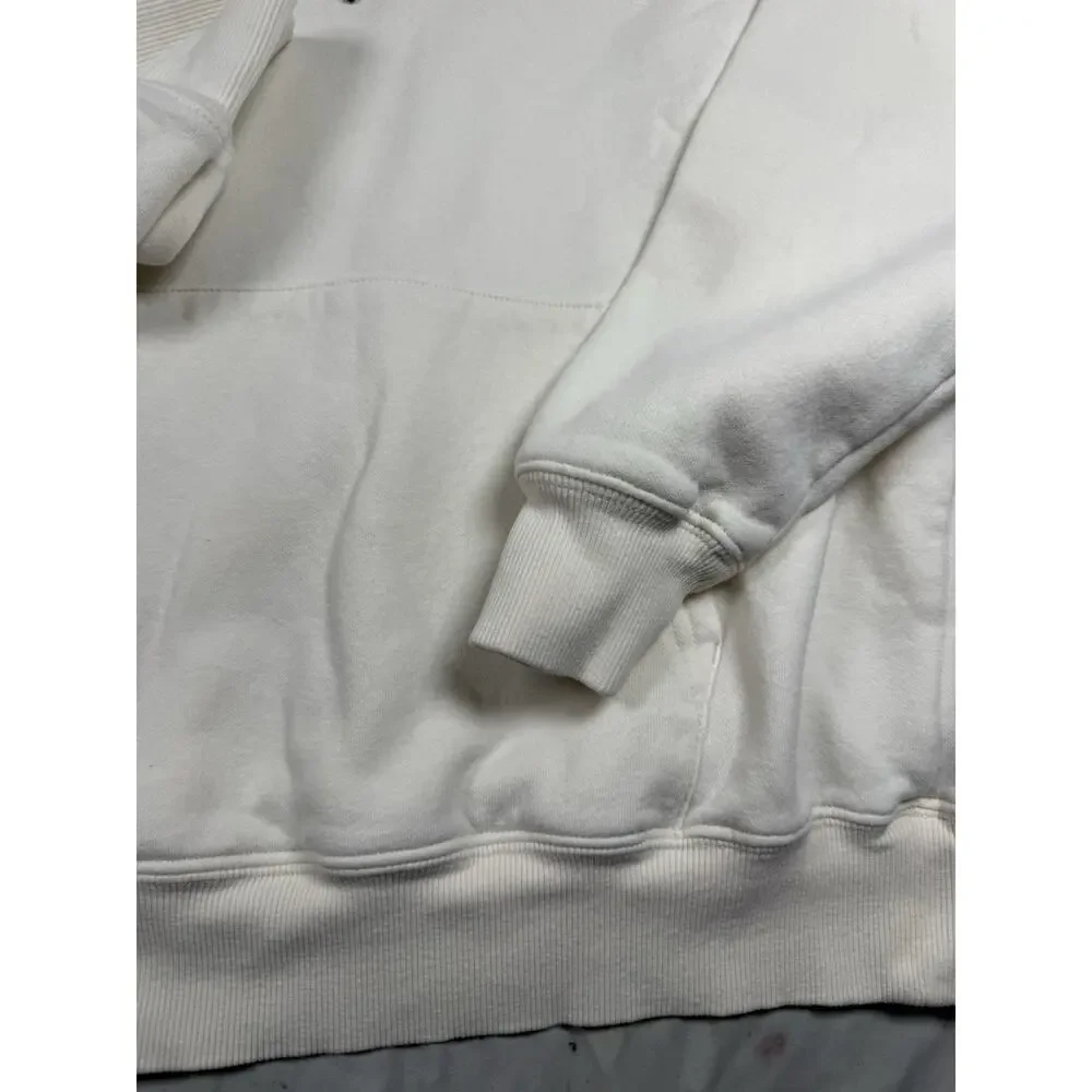 The North Face Hoodie Men’s Large Cream Pullover Sweatshirt Logo Fleece
